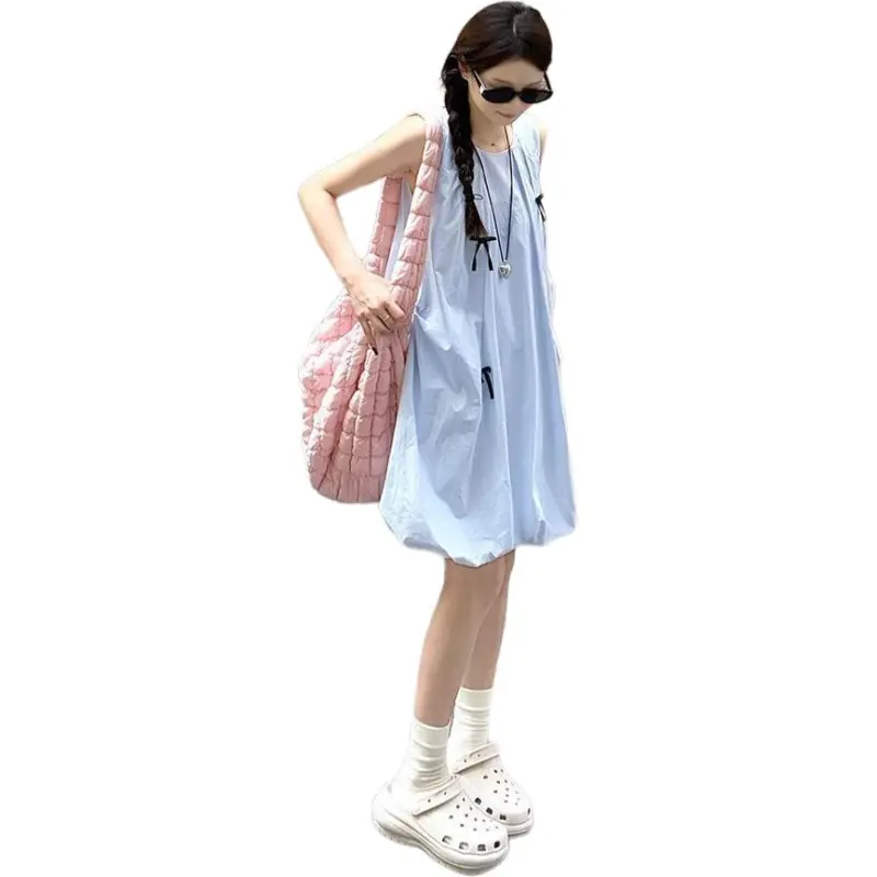 GOSO Sleeveless Dresses Women's Blue-2