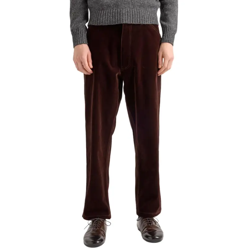 PRADA Logo Plaque Straight Leg Trousers-1