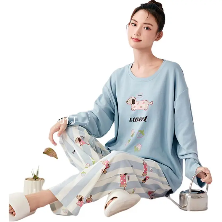 ZAO FU NIAO Pajama Set Women's Celestial Blue-2