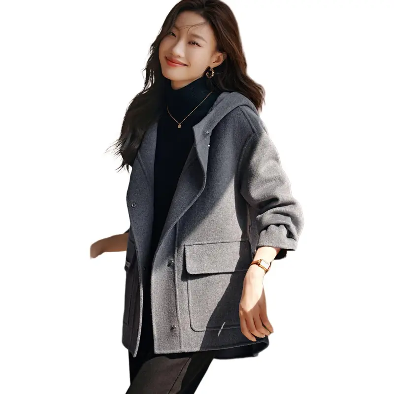 Mo Han Yi Mei Coats Women's Gray-5