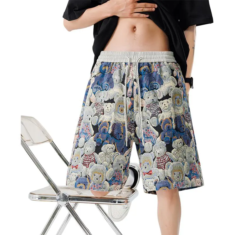 JIMI&JONS Casual Shorts Unisex Blue Bear-4
