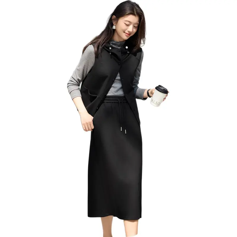 XWI Two Piece Skirt Sets Women's Black-4