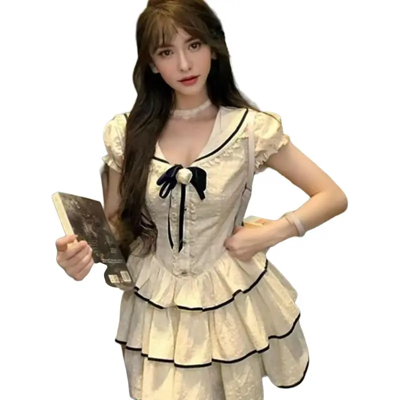Mu Xiao Xin Short Sleeved Dress Women's Image Color-1