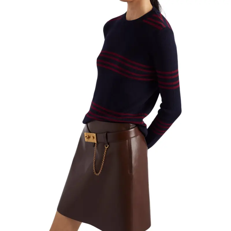 PRADA Leather Short Skirts Women's Cocoa Brown-3