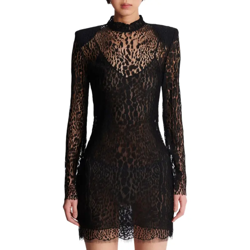 BALMAIN Long Sleeved Dress Women's Black-1