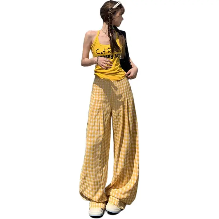 Kazakhstan Casual Pants Women's Yellow-4