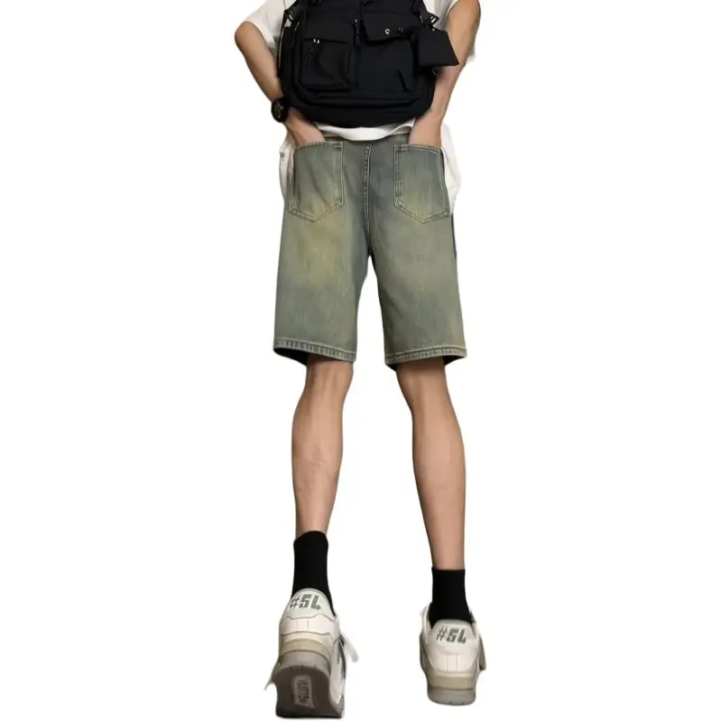 JIMI&JONS Denim Shorts Unisex Yellow Mud-1