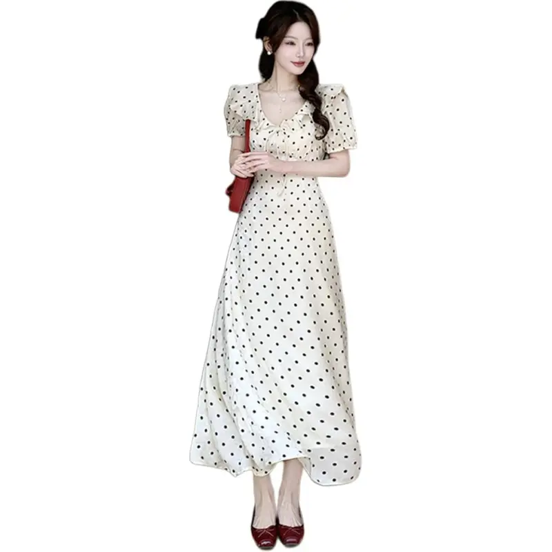 Si Bei'er Short Sleeved Dress Women's White-3