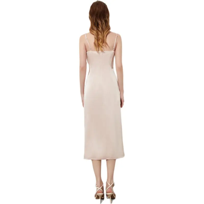 DPLAY Slip Dresses Women's Peach Pink-1