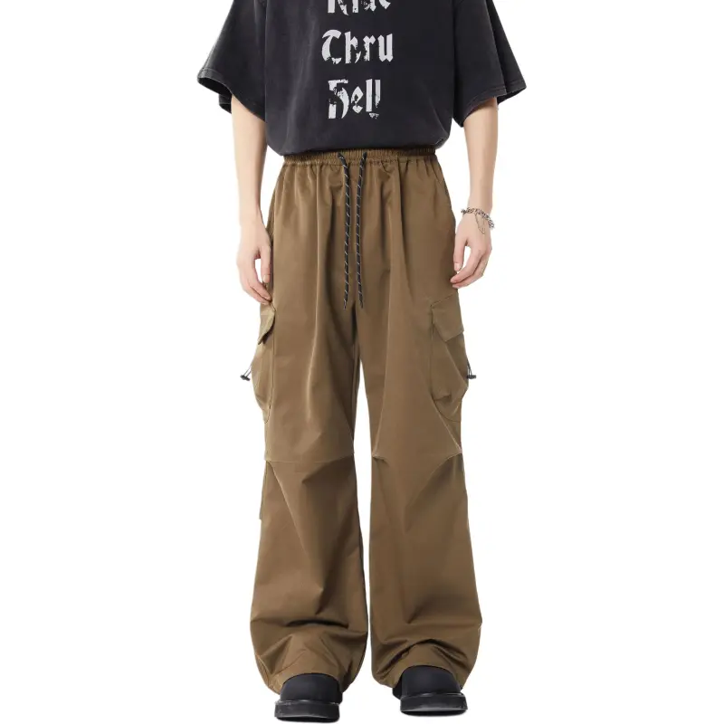 Warrior Ride The Wind Collection Open Ended Smile Collection Casual Pants Unisex Greige-10