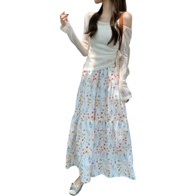 Mu Xiao Xin Casual Long Skirt Women's Multicolor-2