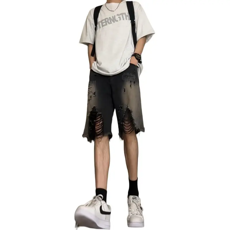 UNthemed Denim Shorts Unisex Black-3