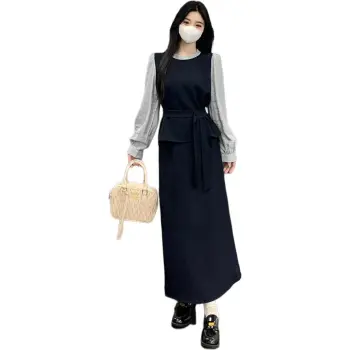 GULIANFEI Skirt Set Women's Blue
