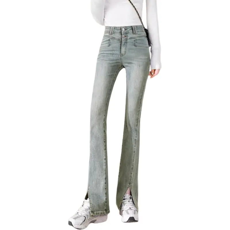 Weixi Jeans Women's Vintage Green-3