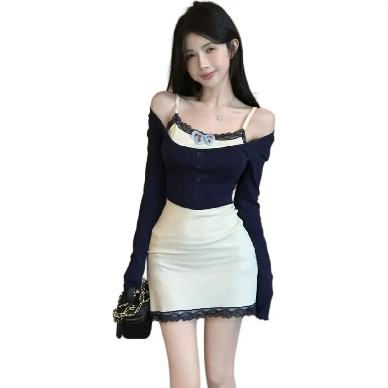 XIANSINIAO Long Sleeved Dress Women's-1