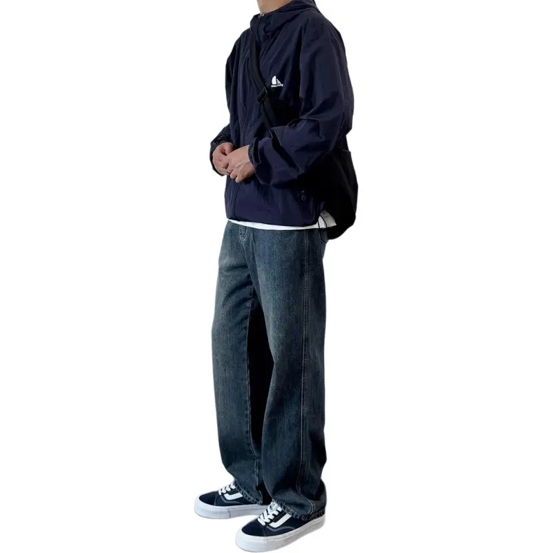 DUATOGE Jeans Men's Vintage Blue -2