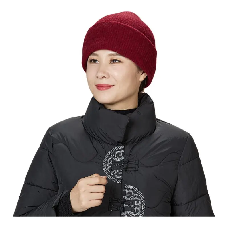 H YXIANG 34% Yak 66% Wool Beanies Women's-6