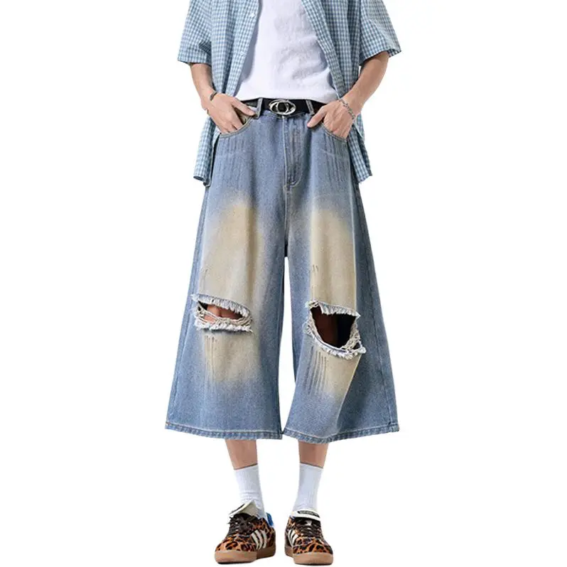 NOAHGIGI Denim Shorts Unisex Blue-1