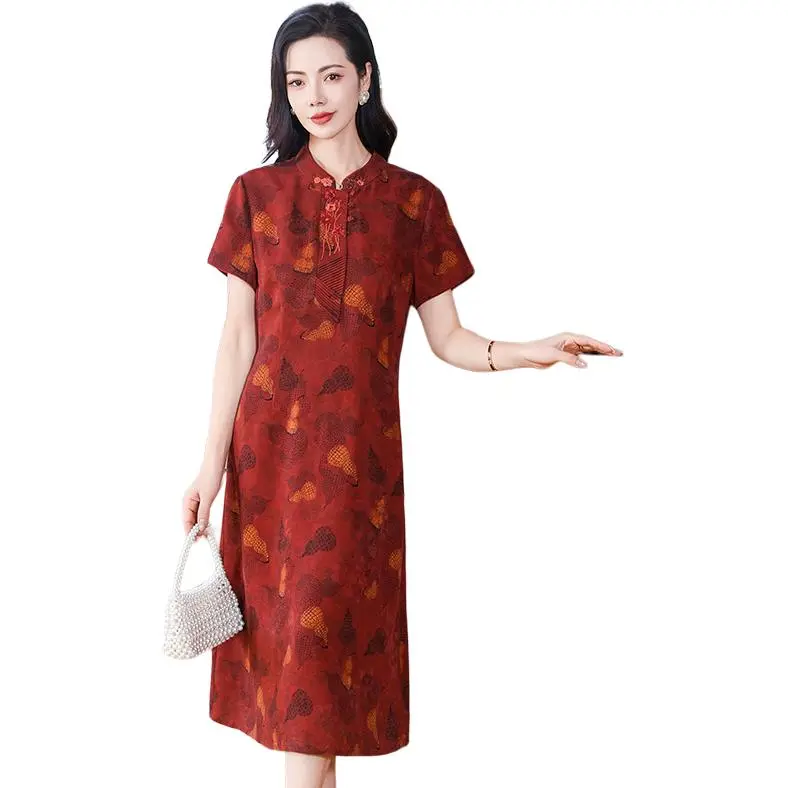 Yi Mengyuan Silk Short Sleeved Dress Women's-1