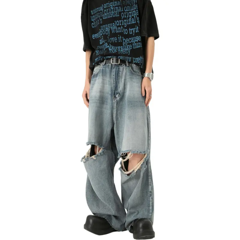 WARNING LIGHT Jeans Unisex Light Blue-5