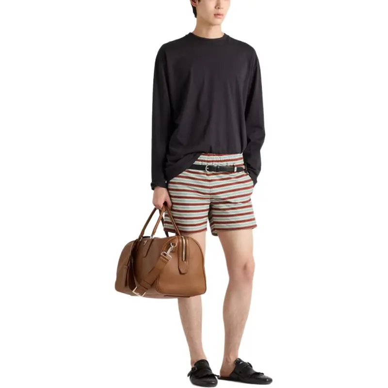 PRADA SS25 Swimming Shorts Men's Cocoa Brown-1