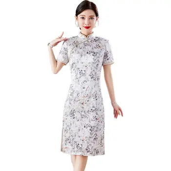 Yi Mengyuan Silk Short Sleeved Dress Women's Image Color