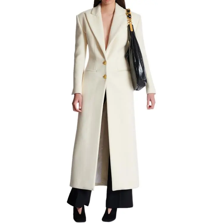 BALMAIN Rear Slit Felted Coat-1