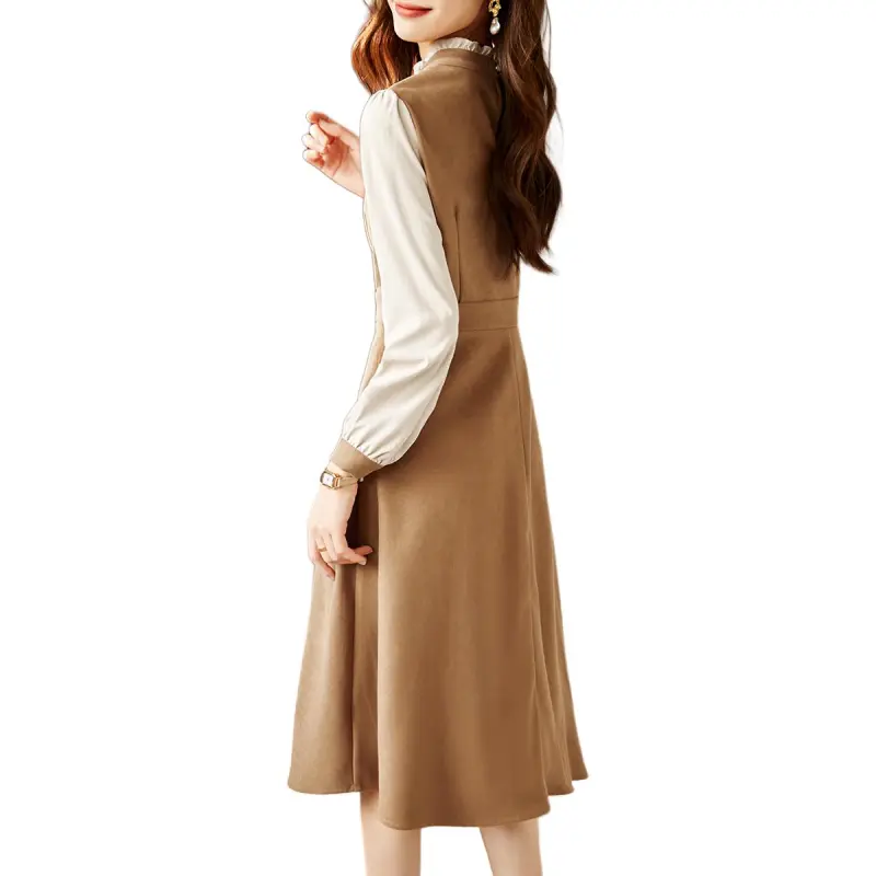 XWI Long Sleeved Dresses Women's Brown-1