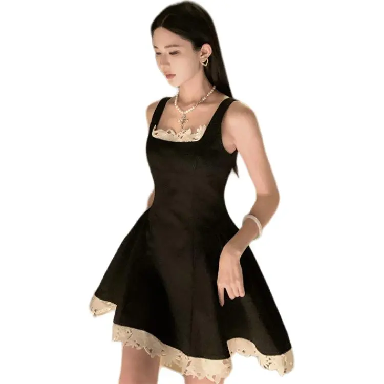 GOSO Slip Dresses Women's Black Skirt-1