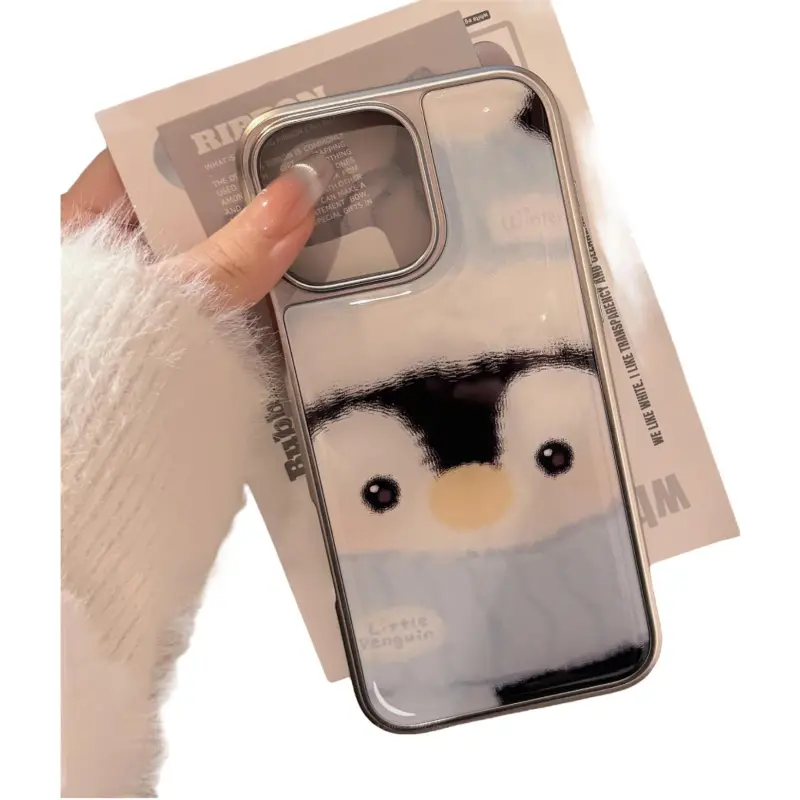 QIZHENG TPU Material Cute Penguin Creative Phone Case Compatible With Apple 16 Pro Max/15/14/13/12/11-1