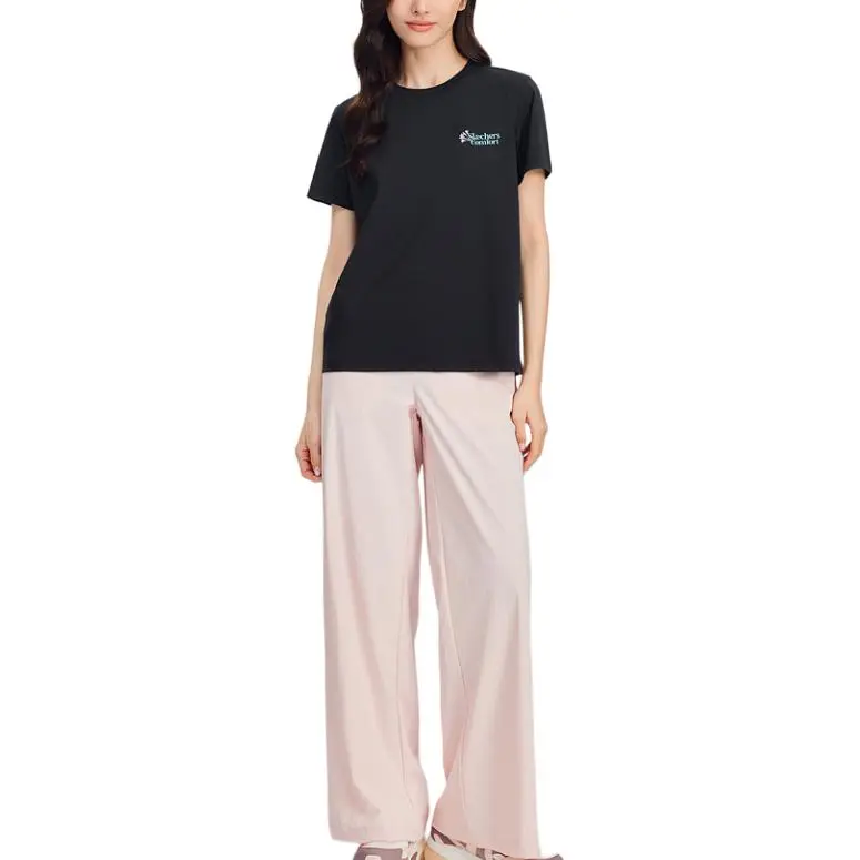 Skechers GODRI T Shirt Women's Carbon Black-1