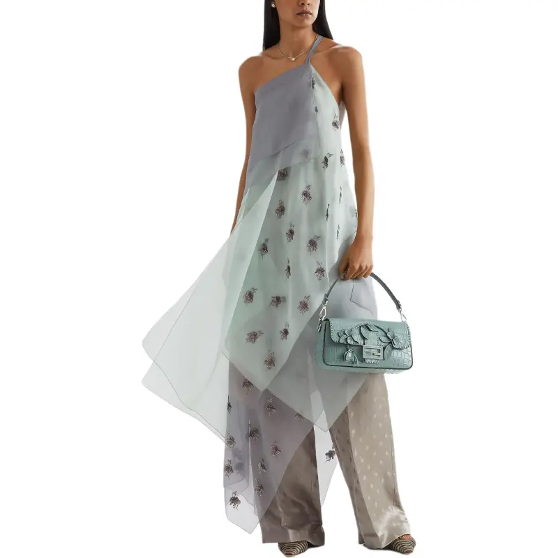 FENDI SS25 Slip Dress Women's Light Blue-2