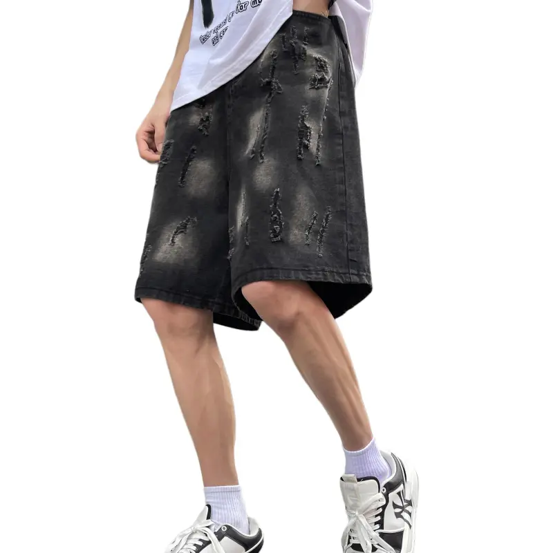 7 SEVFUN Denim Shorts Unisex Black/Gold-2
