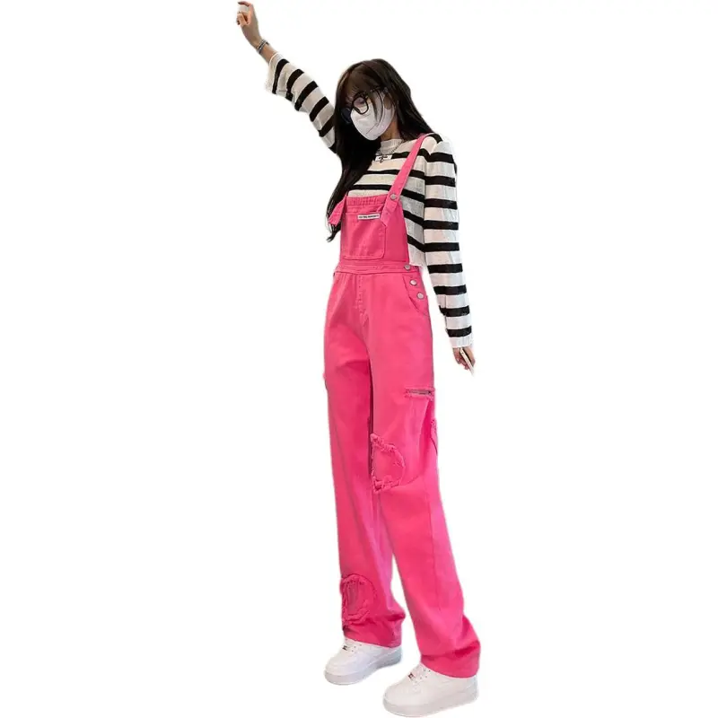 Mu Xiao Xin Overalls Women's Pink-6