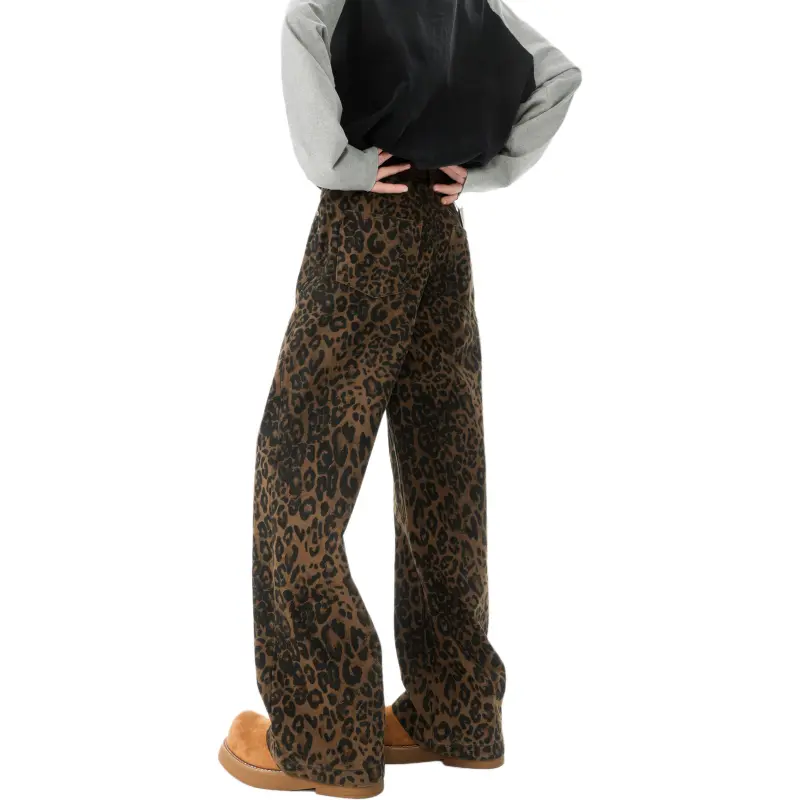 TUCANO Jeans Unisex Brown Leopard Print-1