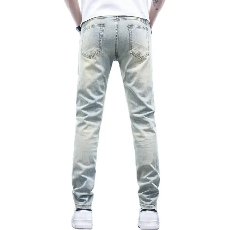 JIKENDI Jeans Men Light Blue Ankle Length-1