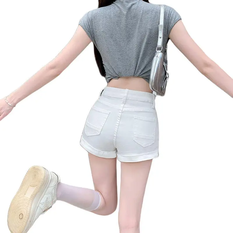 GOSO Denim Shorts Women's White-2