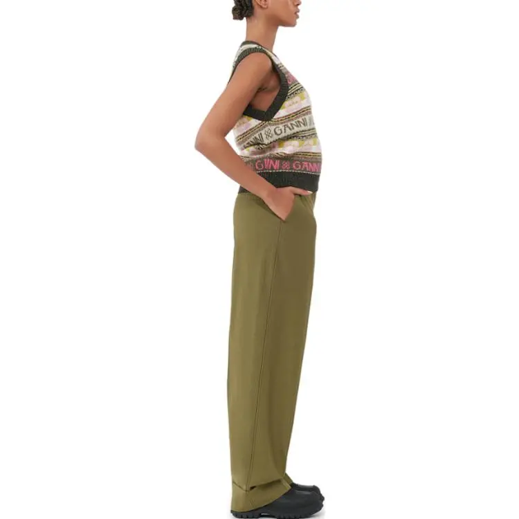 GANNI Logo Wool Mix Vest 'Kalamata'-4