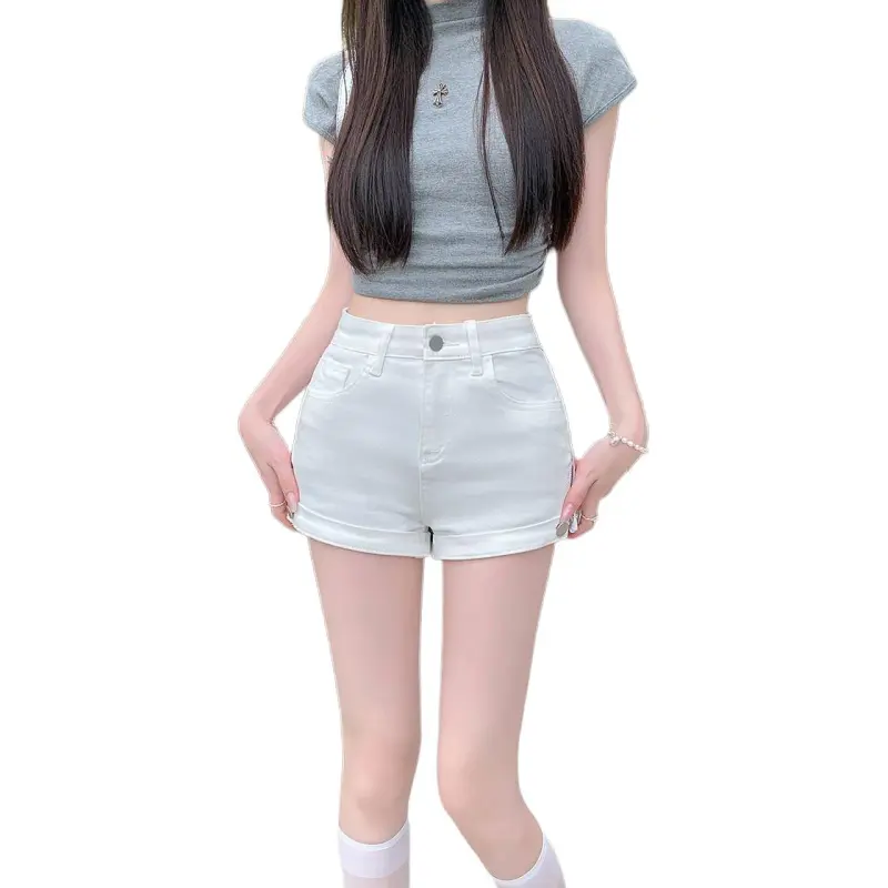 GOSO Denim Shorts Women's White-1