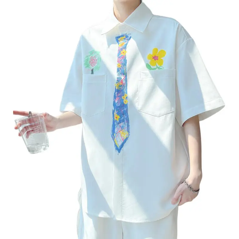 TESTUNG Versatile Everyday Commute Shirt Unisex Pure White Color-9