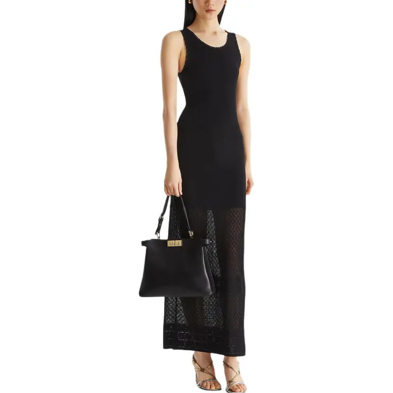 FENDI Sleeveless Dress Women's Black-2