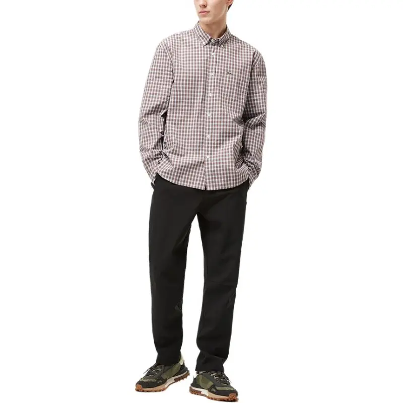 LACOSTE Checked Poplin Shirt-3