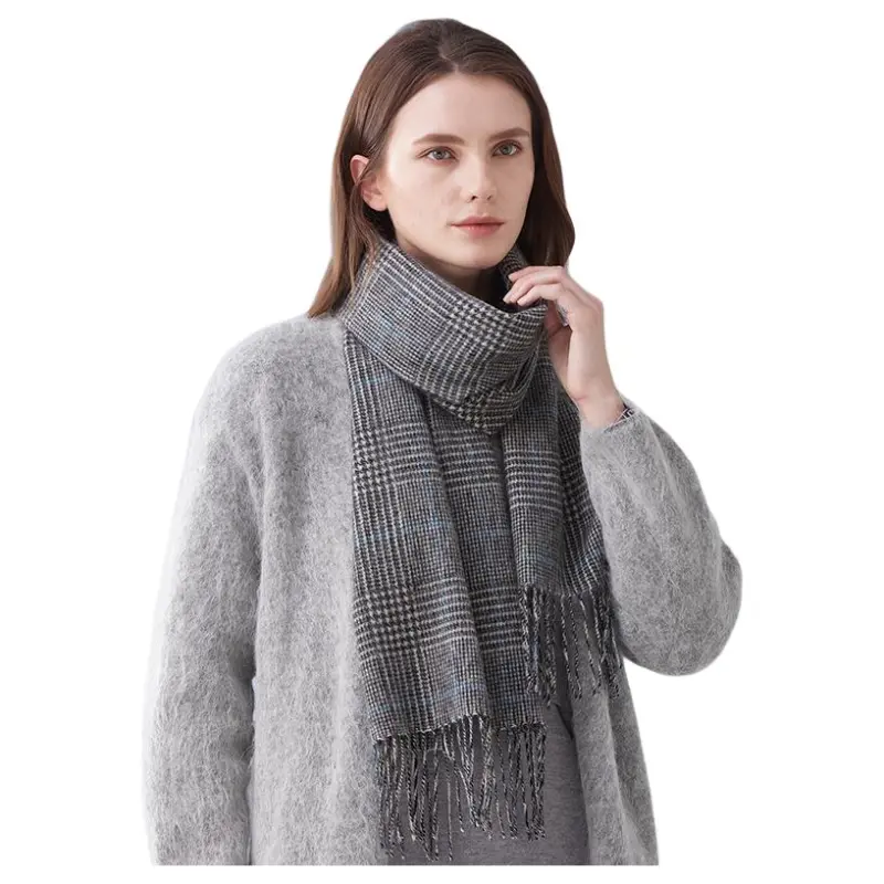 H YXIANG Wool Knit Scarves Women's-4