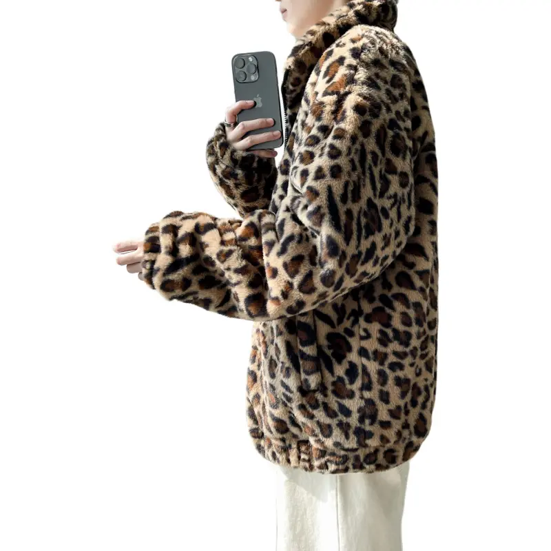 PEDLOR Puffer Jacket Unisex Dark Leopard Print-2