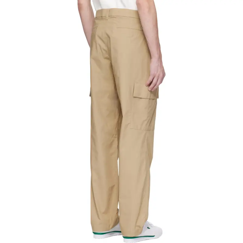 LACOSTE SS25 Regular Fit Lightweight Cotton Cargo Pants Men's Camel-2