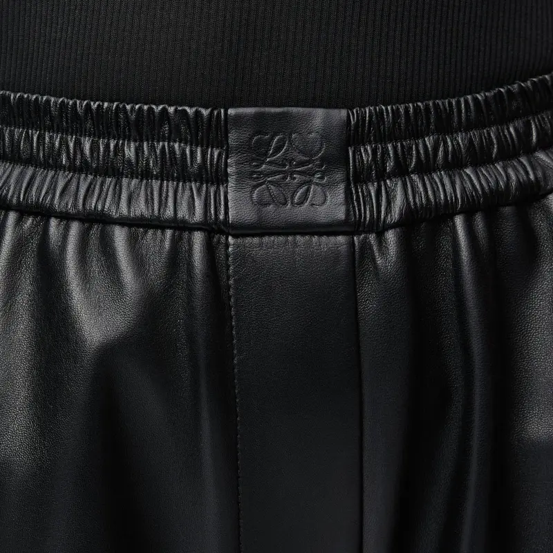 LOEWE Leather Pants Women's Black-3
