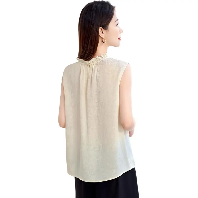 Yi Mengyuan Silk Tank Top Women's Ecru-3
