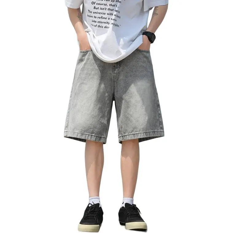 Dnnnnx Denim Shorts Unisex Gray-6