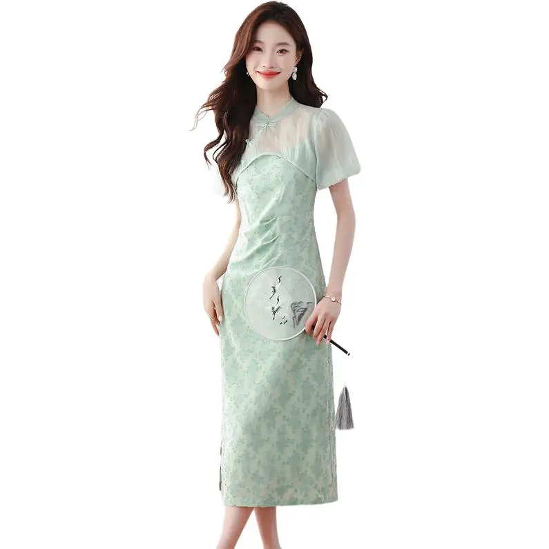 Mu Xiao Xin Two Piece Skirt Sets Women's Mushroom Grass Green-3