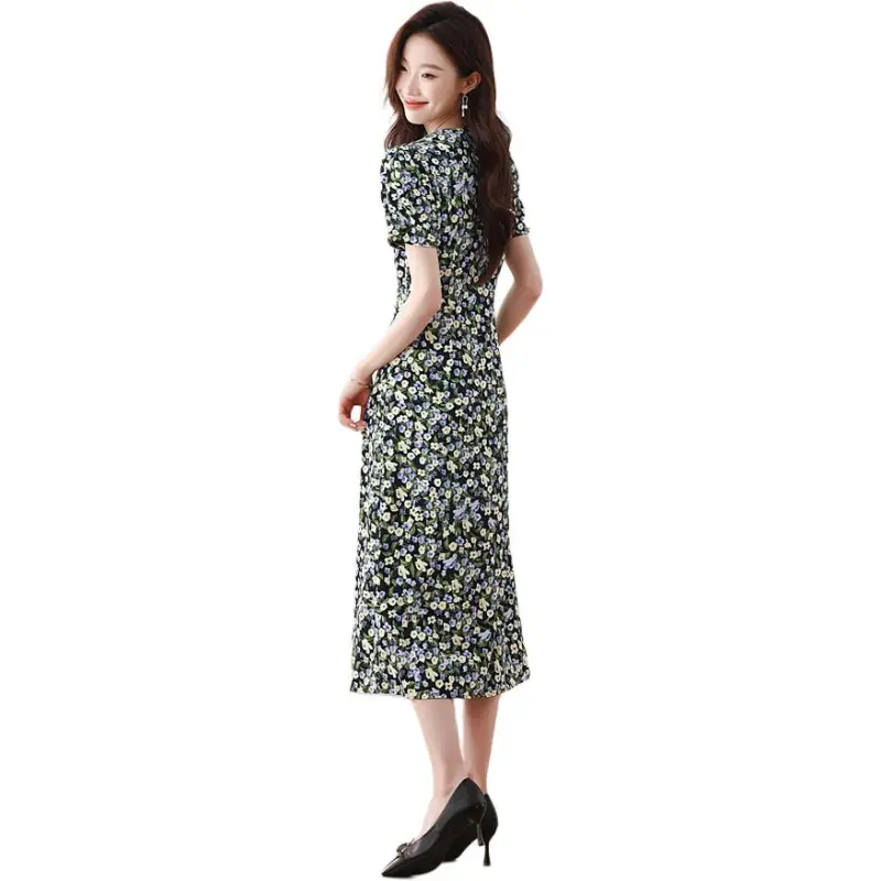 PIERRE CARDIN Short Sleeved Dresses Women's Multicolor Flower Pattern-1